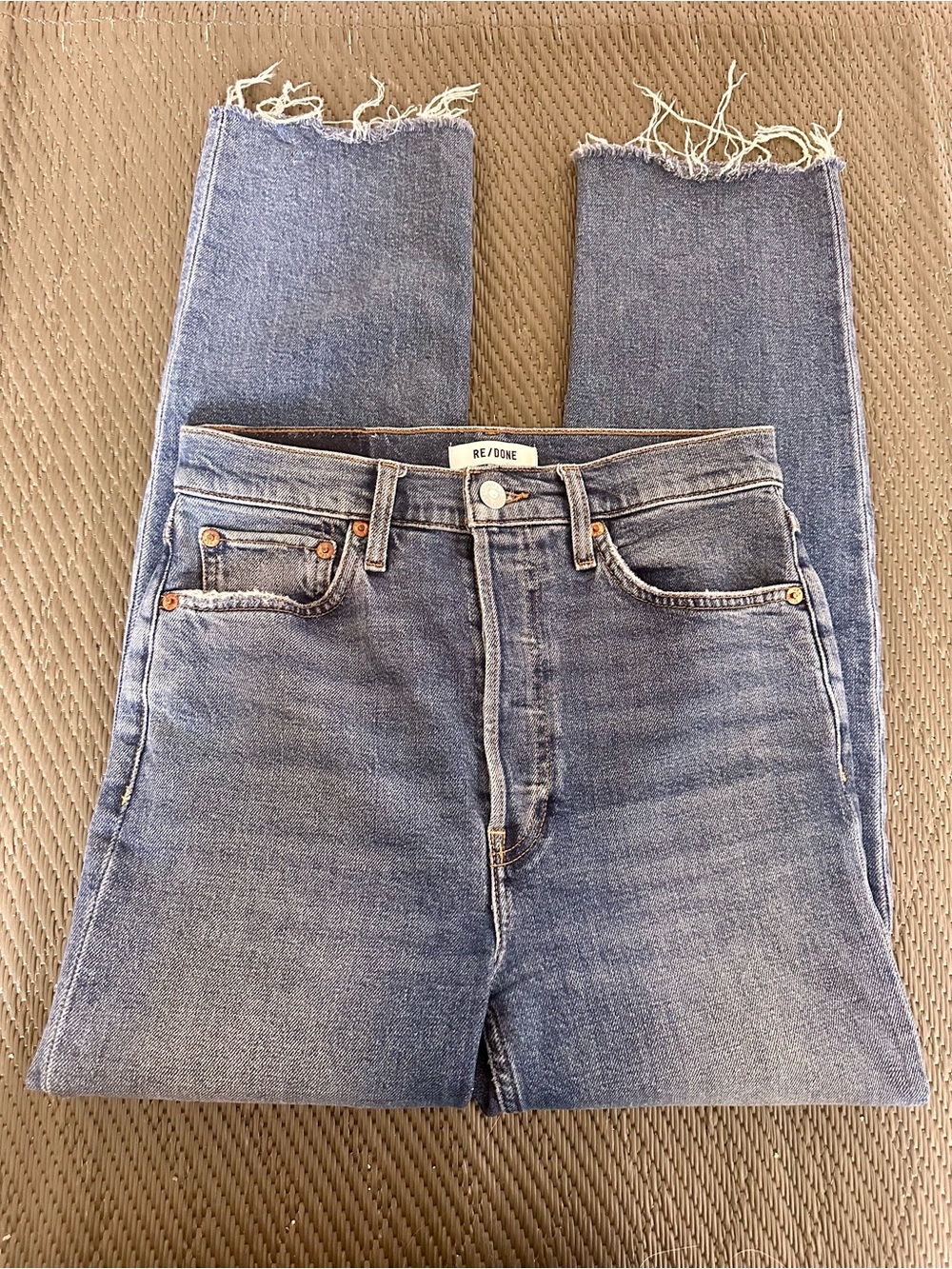 Re/Done 70s Ultra High Rise Stove Pipe jeans Button Fly